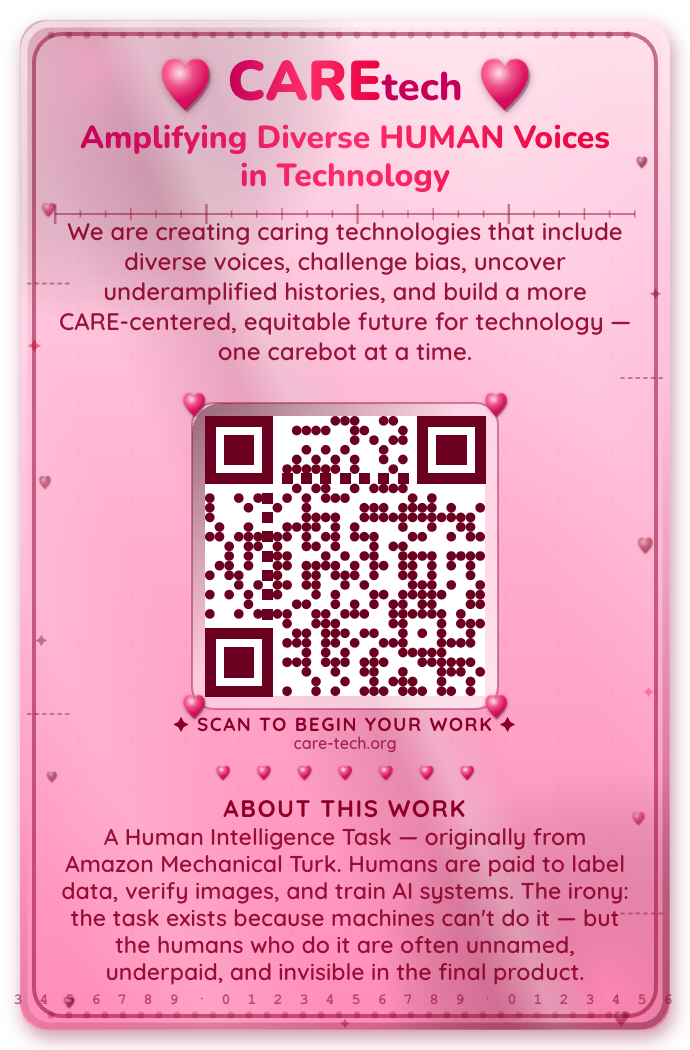CAREtech worker ID badge — back